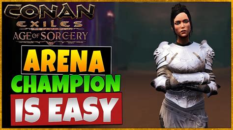 Unbeknownst to her <strong>Conan</strong>, who has been freeing other <strong>exiles</strong> from their crucifixions, has followed her trail, but upon reaching the city he discovers her companions dead and Razma missing - her fate unknown. . Conan exiles arena champion